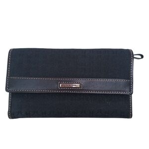Fossil‎ Wallet Signature Clutch Black Fabric and Leather NEW